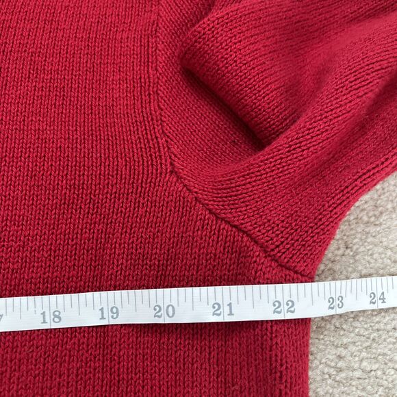 Polo Ralph Lauren Chunky Knit Sweater Mens Large Red Casual Crewneck Old Money - Picture 3 of 5